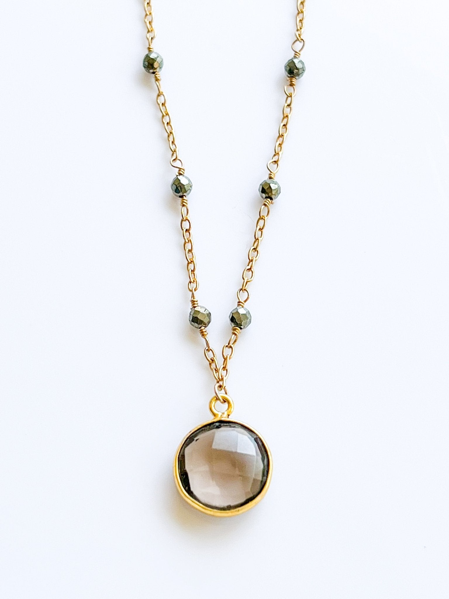 Vintage Smoky Quartz Oval Gemstone Pendant Brooch Pin 14K Yellow Gold -  Ruby Lane