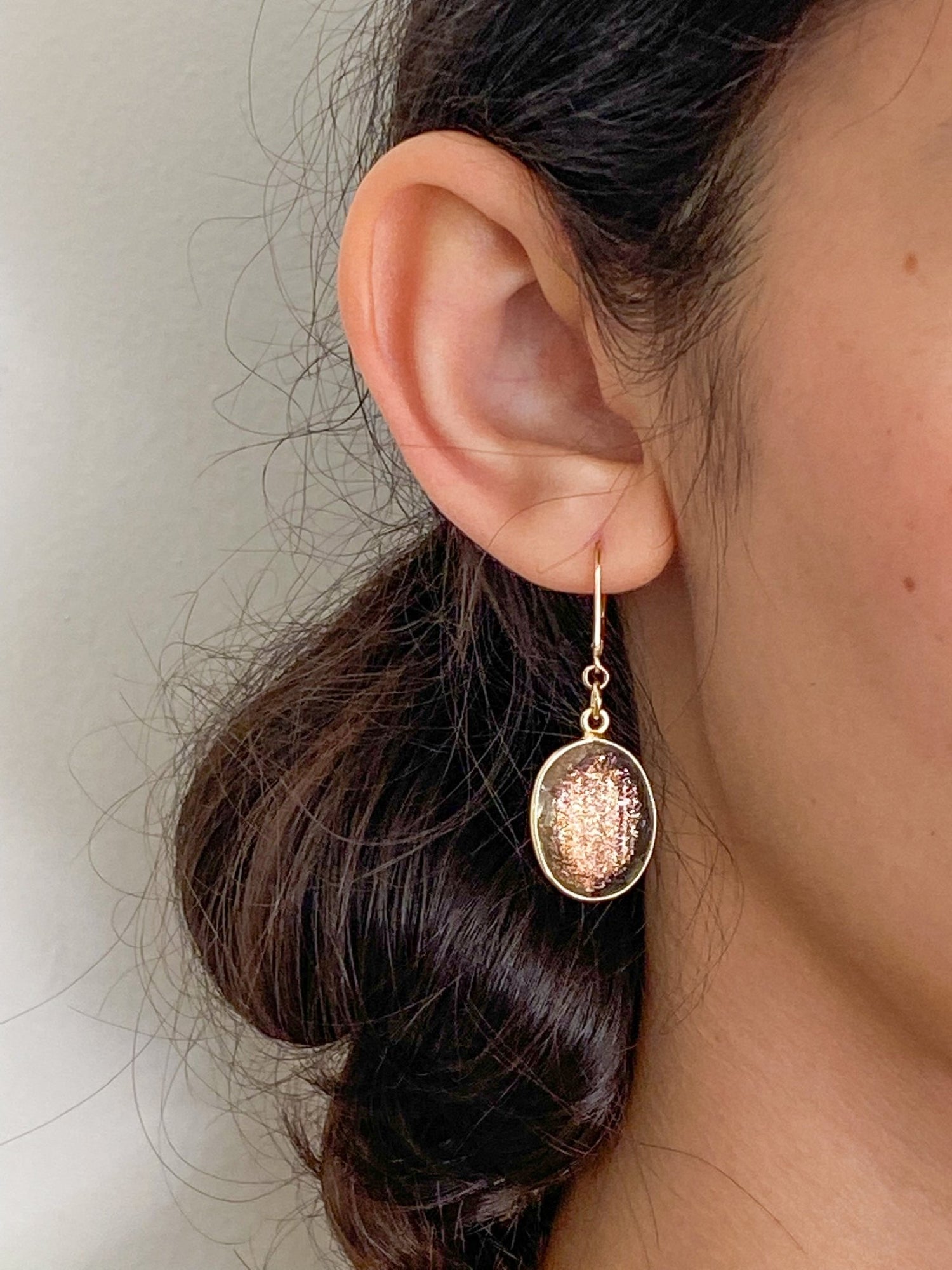 Sunstone Large Charm Oval Drop Gold Earrings by Sage Machado - The Sage Lifestyle