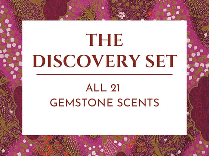 The Perfume Oil Discovery set: includes all 21 gemstone scents by Sage- Vegan, Gender-Neutral, Cruelty-Free, travel sizes