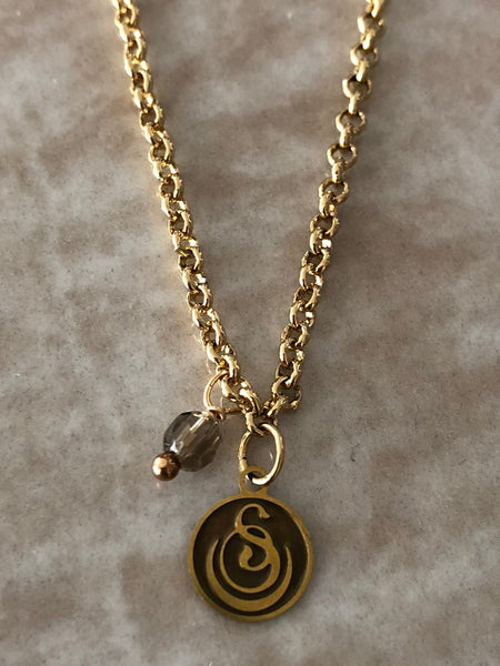 Tibetan Agate Angelina Gemstone Perfume Bottle Gold Necklace by Sage Machado - The Sage Lifestyle