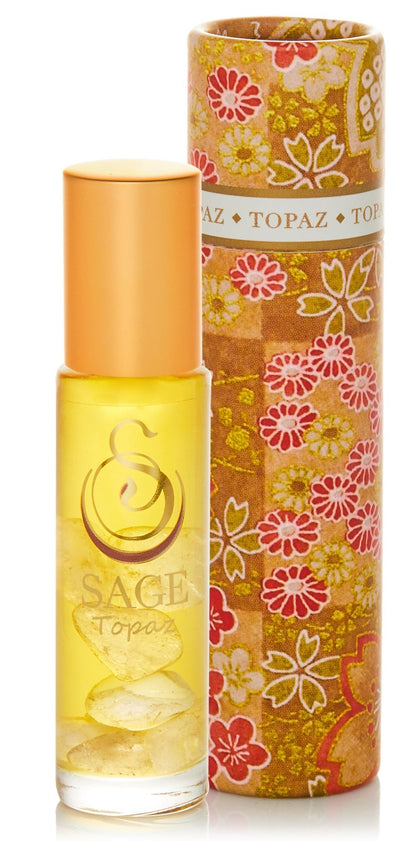 Topaz 1/4 oz Gemstone Perfume Oil Roll-On by Sage - The Sage Lifestyle