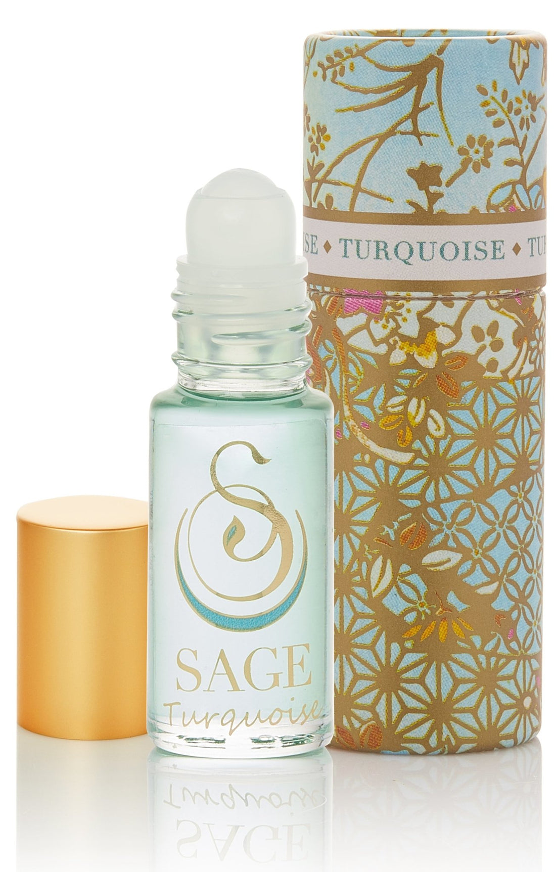 1/8 oz roll on Sage Turquoise Perfume Oil in reusable box Marine, Gender Neutral, Vegan, Cruelty-free fragrance