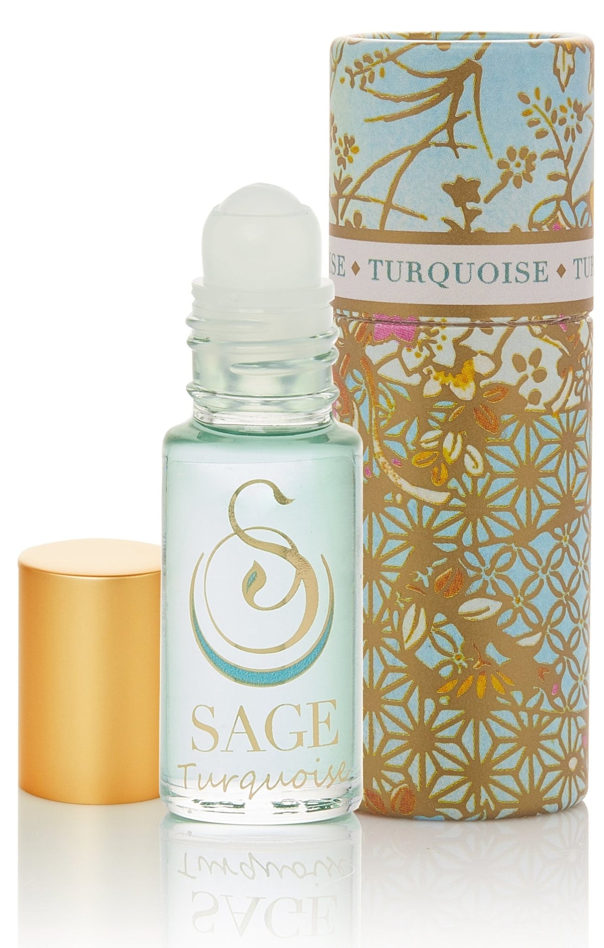 1/8 oz roll on Sage Turquoise Perfume Oil in reusable box Marine, Gender Neutral, Vegan, Cruelty-free fragrance